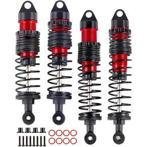 ترقيات مثبطات الامتصاص الكاملة للألومنيوم الكامل RC Procks Prordors for 1/10 Slash/Stampede/Rustler/Bandit VXL 4x4 2WD ، الصدمات المعدنية الكاملة الخلفية الأمامية ، 4pcs Red