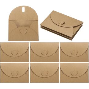 uxcell Mini Envelopes, 25 Pack Greeting Card Envelopes with Heart Clasp Tiny Items Storage Cute Present Card Holder for Wedding Greeting Party Letter Mailing, Dark Blue 4" x 2.8"