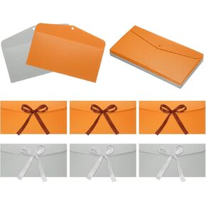 Uxcell 20 Pack Metering Card Markes with Ribbon Bow Tiny Storage Storage Vintage Cute Present Card Card Postcards Breating Party ، البرونز/الرمادي 8 "× 4"