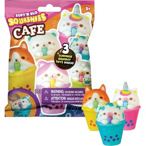 Arb Arcade Soft N 'Slo Cafe Animal Squishies Blind Bag 4 Pack - 4 حقائب عمياء ، كل 3 ث/ 3 أسواق بطيئة البطيئة.