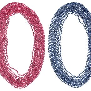 Oojami Pink and Blue Gender Dex Necklace Bead Necklace - مثالي للاستحمام للأطفال والحفلات بين الجنسين - أضف Sparkle إلى أي استحمام للأطفال ، مجموعة من 60
