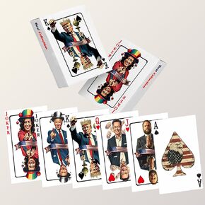 أوراق اللعب ، Drump Poker Card Deck ، Premium Family Poker ، Cardstock for Poker Nights ، Deck Standard of Cards ، بطاقات اللعب القابلة للتحصيل -52 + 2 Jokers (1)