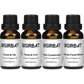 Fragrance Oils, Hotel Collection Diffuser Oil, Blend Essential Oils for Diffusers for Home, for Candle Making, Soap Making, Aromatherapy Oils - 20ml x 4 - Floral&Tea&Fruit, Oriental Floral Woody