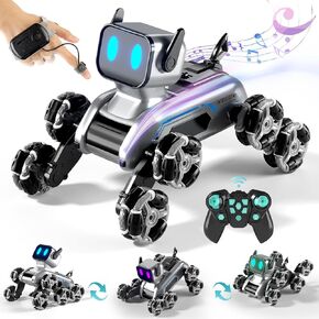 ألعاب روبوت التحكم عن بُعد 6-8 ، إيماءات 8WD Sensing STUNT RC Robot Dog for Kid Boys 8-12 ، RC Car Toys for Boys Christmas Homids Age 5-7 ، 8-12