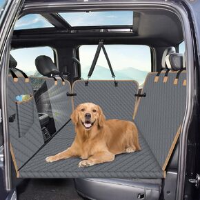Dog Car Seat Cover for Back Seat, Backseat Extender for Dogs Hard Bottom, Car Back Seat Extender for Dogs, Dog Hammock for Cars, Black