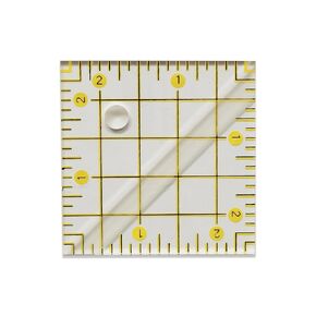YICBOR Half Square Triangle Multiple-Sized Quilting Ruler and Template with Grid Lines (Yellow, 2-1/2")