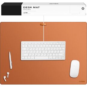 منظم كابلات لوحة المكتب الجلدي 23.6 "× 17" | Mousepad Blotter Pu Levegan Leather Desk Mat for Home Office (Brown)