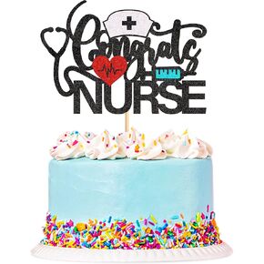 24Pcs Nurse Cupcake Toppers Sparkling and shining Nursing School Graduation Cupcake Picks for Medical Rn Nurse Grad Themed Birthday Party Supplies Pink in Kuwait