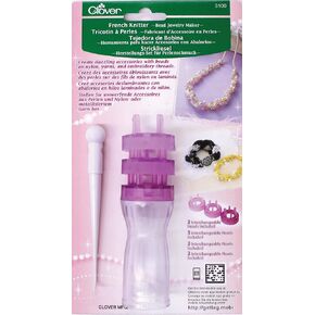 Clover 3100 French Knitter Bead Jewelry Maker مع 3 رؤوس قابلة للتبديل متعددة الألوان ، 5 "ارتفاع × 1.2" طول × 1.2 "عرض