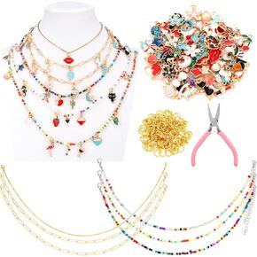 Landical 207 PCS Make Jewelry Making Kit DIY NETLACE COLLUTFULLEL COLLED SHARM MACHLACE MONITION THE