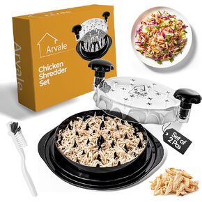 Chicken Shredder Set 2 piece, Black Chicken Shredder Tool Twist, Sophisticated Design, Cooking Tools, Meat Shredder, Chicken Breast