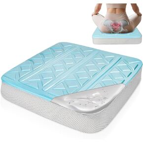 Gel Seat Cushions for Office Chairs,Ultra Thick(2.5" Inch) Dual-Layer Gel &Memory Foam Wheelchair Cushions for Long Sitting, Non-Slip Cover Chair Seat Pads for Office, Computer Desk,Car & Truck