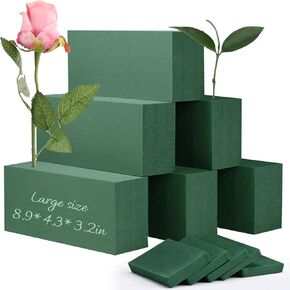 6pcs كتل رغوة الأزهار ، 8.9 "LX4.3" WX3.2 "H Foam Plant Foam ، Green Dry and Wet Flower Foam لترتيبات الزهور حفل زفاف المنزل