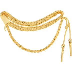 كتف Webeedy apaulets aiguillette كتف الحبل للرجال النساء ، شارة الكتف التقليدية المضفر مع طرف ذهبي لديكور ديي ديكور زي موحد الشريط
