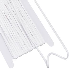 FINGERINSPIRE 10 Yards Satin Covered Upholstery Cord White 5mm Braided Decorative Rope Cord Satin Silk Thread Satin Polyester Cord for Jewelry Making Bracelet Necklaces Beading Thread
