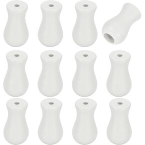 Uxcell 12pcs الحبل المقابض ، شرابة الحبل الخشبي قطرات السحب قلادة معلقة كرة السحب لنافذ الستائر الستار الظل ، أسطوانة القهوة