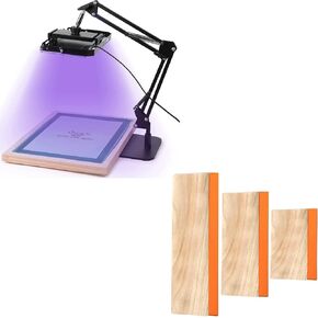 Caydo 50W وحدة التعرض LED لطباعة الشاشة ، ضوء طباعة الشاشة للأشعة فوق البنفسجية مع 3 قطع 3 أحجام طباعة الشاشة الممسحة لطباعة الشاشة