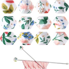 12 PCS Stitch Stitspers for Jetting Nitte End Caps Cilicone Hexagon Hexagon Print Brint Point Point Fear Fear ، Extosities Extories Fit Size 2.5-13 (3mm-9mm) ele
