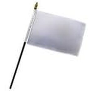 4x6 inch White Miniature Desk Flag Stick Flag