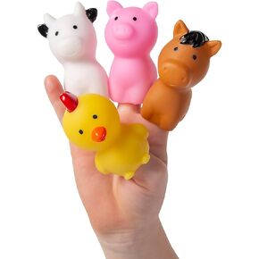 Farm Animal Pig, Cow, Horse, Chicken Finger Puppets 12 Pieces