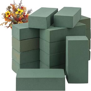 Ihdyppew 16 PCS كتل رغوة زهرية خضراء ، 7.8 "L x 2.4" W x 3.54 "H FOAM FOAM لترتيبات الزهور ، رغوة زهور الجافة والرطبة للزهور ، طوب رغوة الزهور لأعمال الزهور ، في الهواء الطلق ، حفلات الزفاف