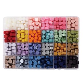 624pcs Wax Seal حبات 24 ألوان مسحوق اللؤلؤ مجموعة شمع الختم مجموعة ، ختم حبات الشمع بالجملة ، شمع الختم لختم الختم الشمع