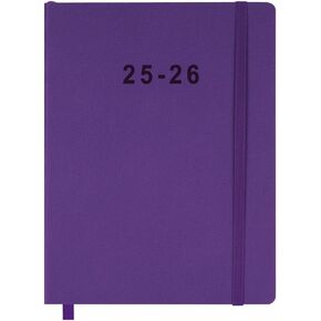 2025-2026 Planner - مخطط أسبوعي وشهري ، يوليو 2025 - يونيو 2026 ، أيام العطل ، صفحات الاتصالات والملاحظات ، الغطاء الجلدي النباتي ، الإغلاق المرن ، 5.5 "× 8.25" ، رمادي