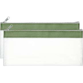 Patikil 8.7x3.9 بوصة أكياس المال مع سستة ، 2 أجهزة كمبيوتر واضحة PVC Cash Deposit Bank Pouch Pouch Acket