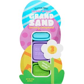 Chuckle & Roar - Grand Sand Egg 3 Pack - Tactile Arts and Crafts - Sensory and Fidget Fun - Great for Baskets - Ages 3 and Up