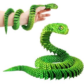 ثعبان الحيوانات المطبوعة ثلاثية الأبعاد ، لعبة غامضة مفاجئة 30 بوصة تملأ لعبة Anaconda ، تمثال بيثون مزيف بعيون واقعية ， طباعة ثلاثية الأبعاد مفصلية أفعى قابلة للتحصيل لمكتب مكتب المنازل التنفيذية