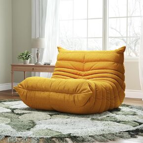 Bean Bag Chairs for Adults, BeanBag Reading Chair Memory Foam Couch, Floor Chair Soft Teddy Material, Comfy Reading Nook Chairs for Bedroom Living Room Office(Beige)