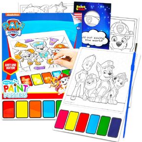 Paw Patrol Paint with Water for Kids ، الأطفال الصغار الذين يبلغون من العمر 3 سنوات - حزمة مع 16 صفحة كاريكاتير كاريكاتور كاريكاتير كتاب تلوين المياه الخالية من الفوضى للأعمار 3 4 5 6 7 8 وأكثر | PAW PAW PATROL NO-MESS الفنون والحرف