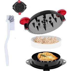 Chicken Shredder Tool Twist Large - Meat Shredder for Chicken Breast Pork Beef with Upgraded Stainless Steel Spikes BPA-Free Kitchen Essentials Gadgets Wall Mounted Design (Black&Black)