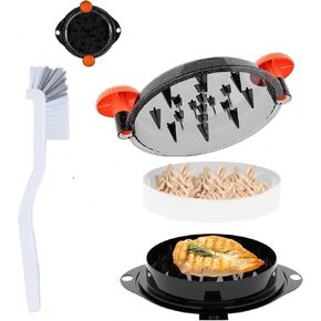 Chicken Shredder Tool Twist Large - Meat Shredder for Chicken Breast Pork Beef with Upgraded Stainless Steel Spikes BPA-Free Kitchen Essentials Gadgets Wall Mounted Design (Black&Black) in Kuwait