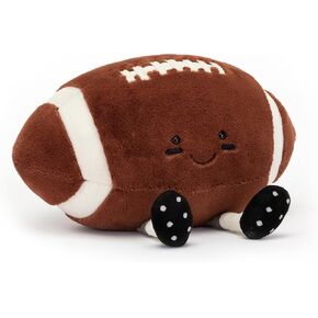 Football Tactile Rugby Plush Buddy Featuring Expressive Mouth & Double-Suture Feet - Embroidered Eyes Mouth - Sports Game Decoration Throw Pillow