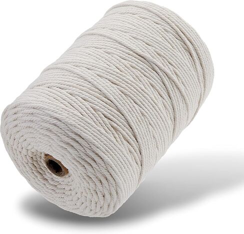 Macrame Cord 3mm*110Yards Natural Macrame Cotton Rope Beige Macrame Rope Soft Cotton Cord Macrame Supplies Craft Rope Macrame Yarn for Plant Hanger Wall Hanger Dreamcatcher (Beige) in Saudi Arabia