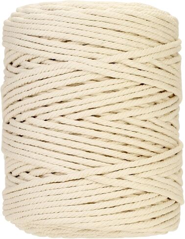Macrame Cord 3mm*110Yards Natural Macrame Cotton Rope Beige Macrame Rope Soft Cotton Cord Macrame Supplies Craft Rope Macrame Yarn for Plant Hanger Wall Hanger Dreamcatcher (Beige) in Saudi Arabia
