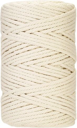 Macrame Cord 3mm*110Yards Natural Macrame Cotton Rope Beige Macrame Rope Soft Cotton Cord Macrame Supplies Craft Rope Macrame Yarn for Plant Hanger Wall Hanger Dreamcatcher (Beige) in Saudi Arabia