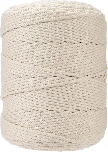 Macrame Cord 3mm*110Yards Natural Macrame Cotton Rope Beige Macrame Rope Soft Cotton Cord Macrame Supplies Craft Rope Macrame Yarn for Plant Hanger Wall Hanger Dreamcatcher (Beige) in Saudi Arabia