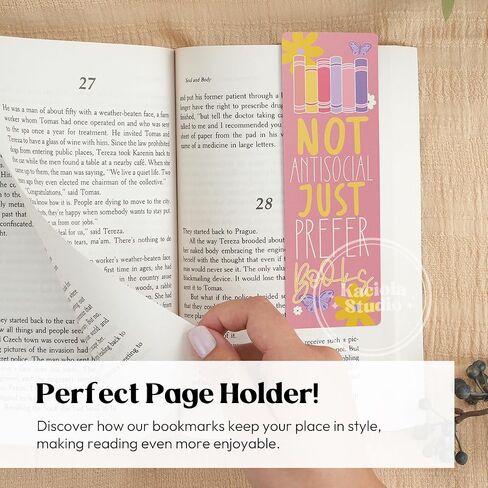 Kaciola Studio10 PCS Booklovers Cute Bookmarks, Funny Bookmarks for Women, Double Sided Bookworm Design Book Lovers Gifts,Book Accessories for Women Men Students Teachers Reading in Kuwait