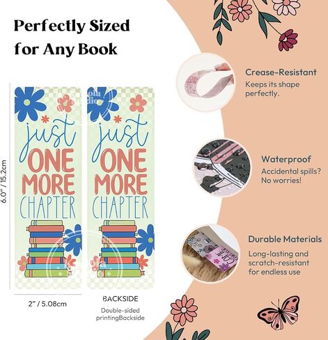 Kaciola Studio10 PCS Booklovers Cute Bookmarks, Funny Bookmarks for Women, Double Sided Bookworm Design Book Lovers Gifts,Book Accessories for Women Men Students Teachers Reading in Kuwait