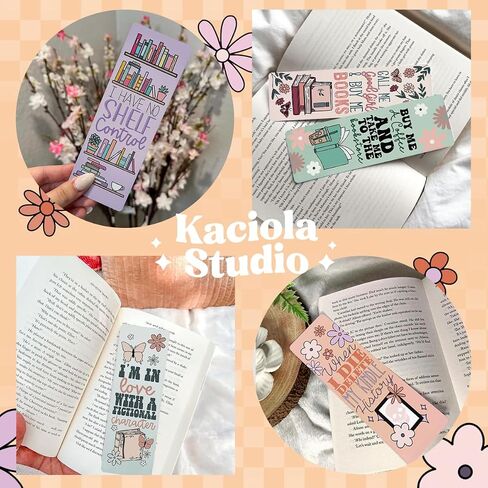 Kaciola Studio10 PCS Booklovers Cute Bookmarks, Funny Bookmarks for Women, Double Sided Bookworm Design Book Lovers Gifts,Book Accessories for Women Men Students Teachers Reading in Kuwait