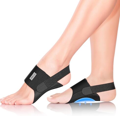 Arch Support Brace for Plantar Fasciitis Relief - Barefoot Arch Support Inserts for Women - Adjustable Compression Bands w/Gel Pads for Flat Feet, High & Fallen Arches in Saudi Arabia