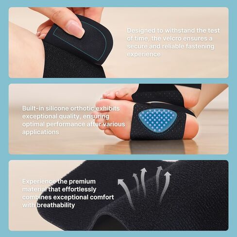 Arch Support Brace for Plantar Fasciitis Relief - Barefoot Arch Support Inserts for Women - Adjustable Compression Bands w/Gel Pads for Flat Feet, High & Fallen Arches in Saudi Arabia