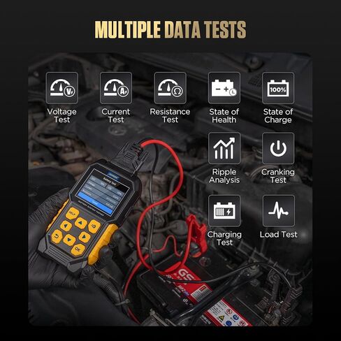 Car Battery Tester 12V Battery Load Tester AUTOOL BT360 6V-30V DC Charging Cranking Test 100-2000 CCA Automotive Alternator Tester Digital Auto Battery Analyzer for Vehicle Truck Motorcycle SUV Boat in Kuwait
