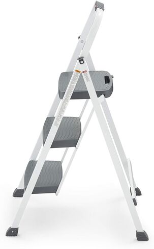Rubbermaid RM-3W-2W Steel Frame 3 براز قابل للطي مع قبضة اليد والخطوات البلاستيكية ، سعة 250 رطل ، براز أبيض و RMS-2 من خطوة الصلب مع قبضة اليد ، سعة 225 رطل ، أبيض in Saudi Arabia