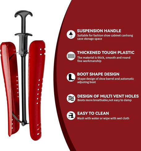 4 Pairs Black Boot Stretcher Boot Tree Shapers Tall Boot Tree Shaft Shaper,Boot Calf Stretcher,Boot Shapers for Tall Boots,Cowboy and Tall Boot Inserts Shape Holders for Men Women to Keep Shape. in Saudi Arabia
