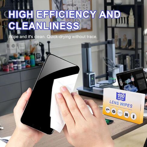 Lens Wipes for Eyeglasses,Eyeglass erasers are Packed Separately，Glasses Cleaner for Cleaning Glasses, Camera Lenses, Sunglasses, Mobile Phone Screens, Goggles, etc. (200 Pieces) in Kuwait