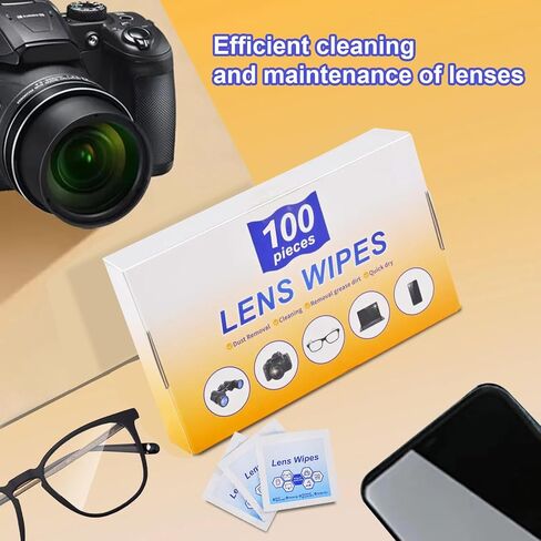 Lens Wipes for Eyeglasses,Eyeglass erasers are Packed Separately，Glasses Cleaner for Cleaning Glasses, Camera Lenses, Sunglasses, Mobile Phone Screens, Goggles, etc. (200 Pieces) in Kuwait