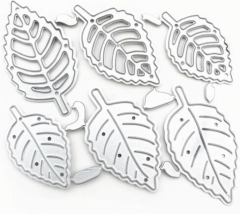 YKW Leaf Shape Metal Cutting Dies Set with Embossing Tools for Card Making Album, Scrapbooking Paper Craft DIY Kit, Includes Die Cuts Etching Stencils Stamps Thin Banner Cutting Dies (leaf3) in Saudi Arabia